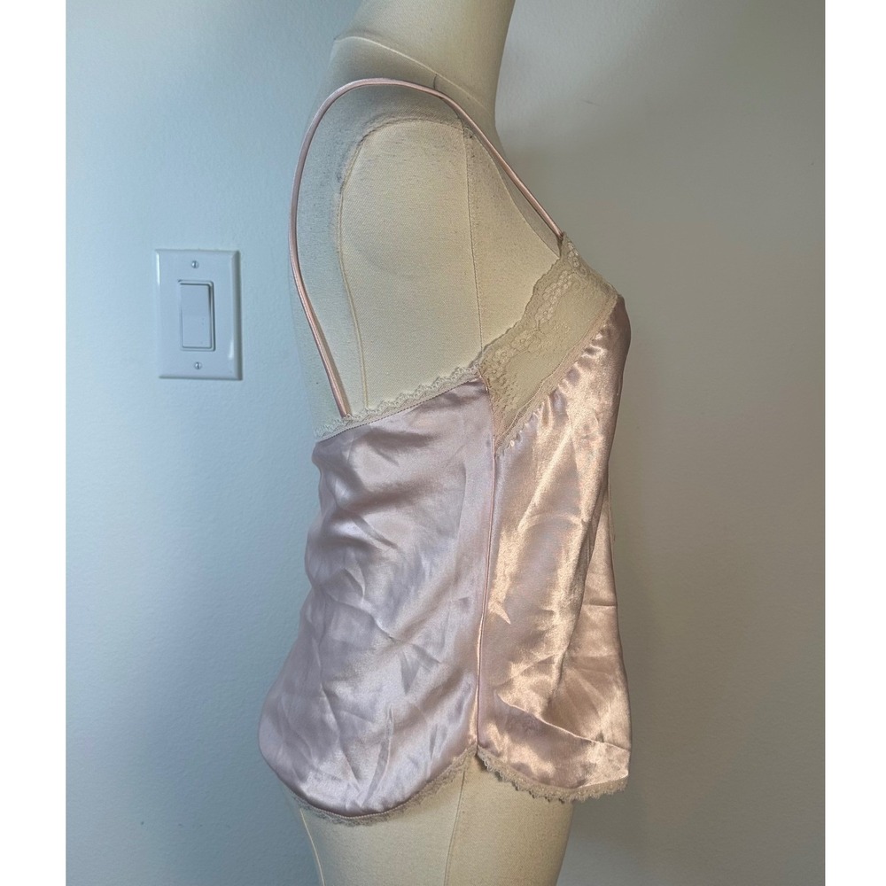 Vintage 80s Indulgence Pink Satin Lace Camisole Top Regency Victorian Coquette - Picture 5 of 10